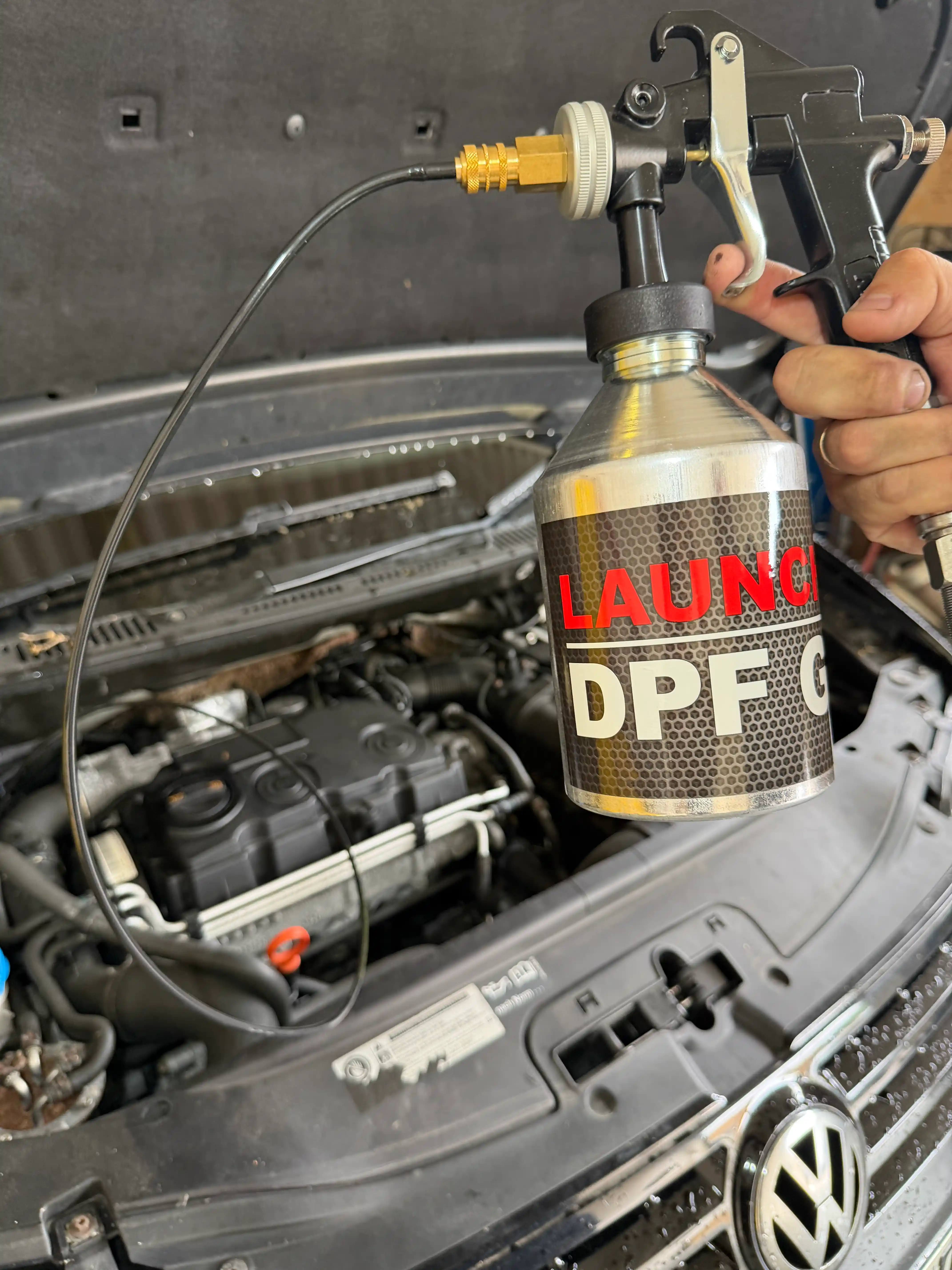 DPF cleaning in progress